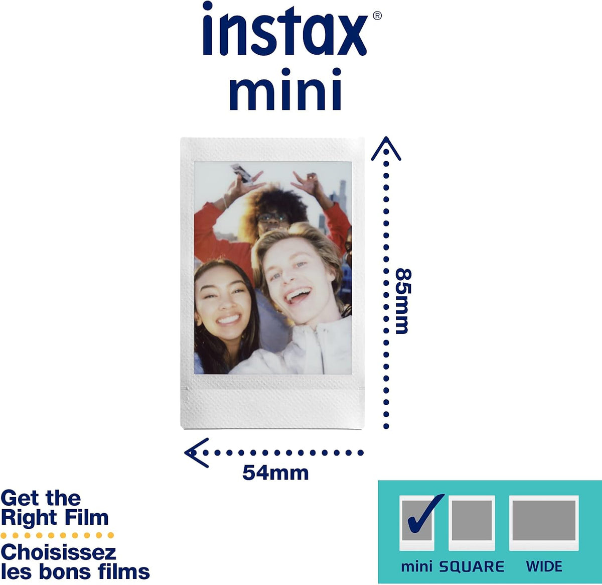 Instax Mini Instant Film Twin Pack (White), 20 Photos | The instax film ensures sharp