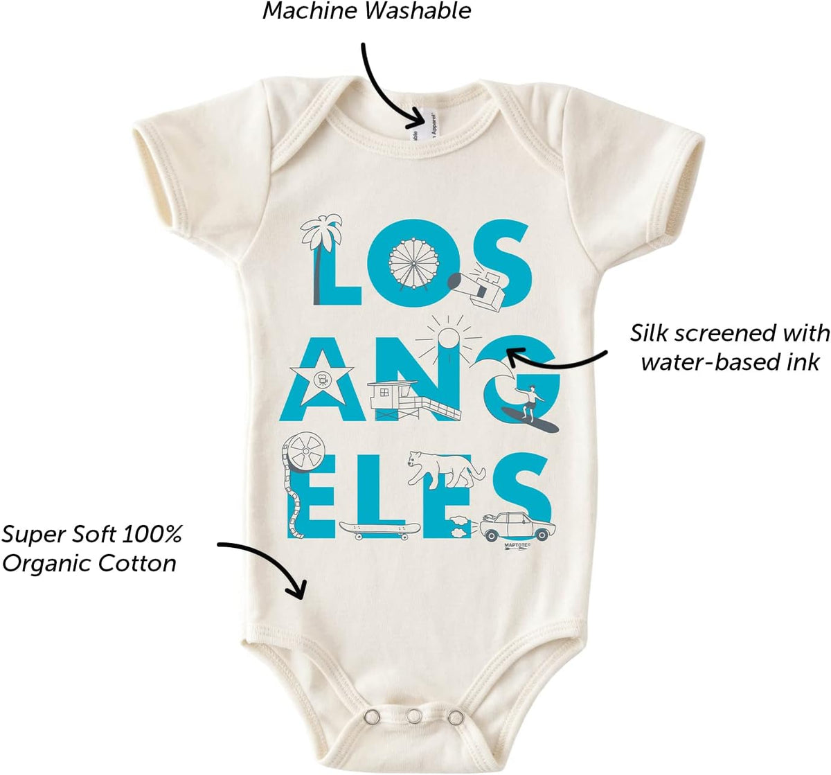 Organic Cotton Baby Bodysuit - Font Style