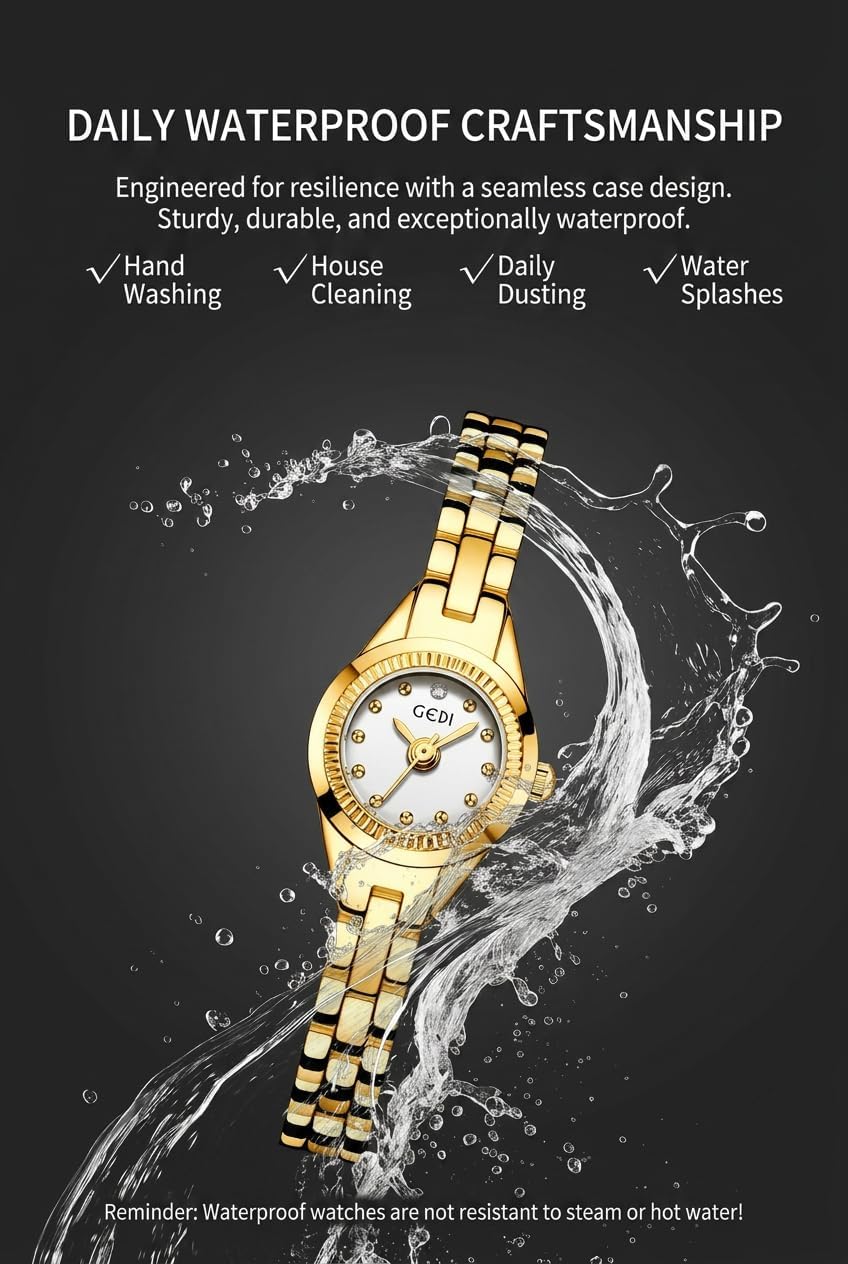 Women's Small Bracelet Watch, 17mm Crystal Dial Stainless Steel Band | 17mm petite dial, stainless steel bracelet