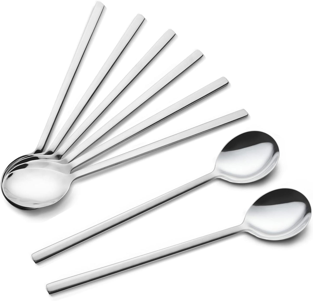 Spoons, 8 Pcs Korean Spoon, 8.5 Inch Stainless Steel Soup Spoons