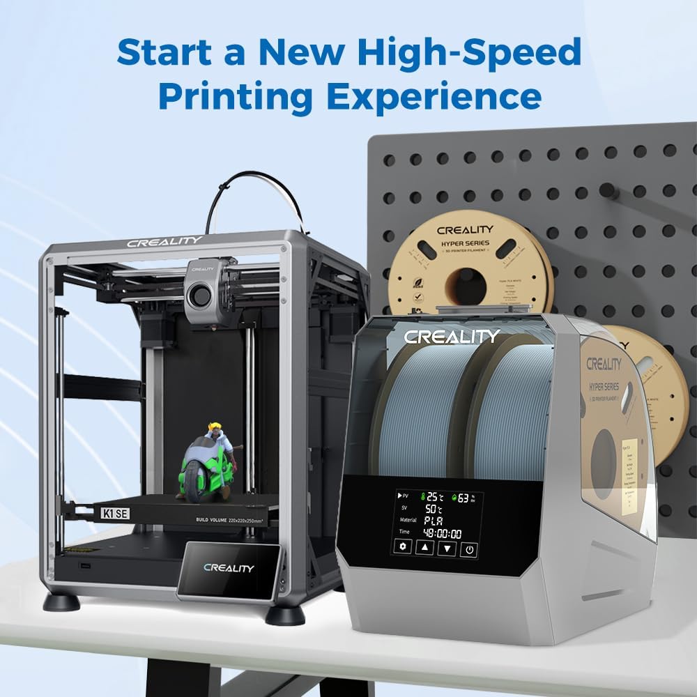 Space Pi Filament Dryer Plus, 2 Spool 3D Filament Storage Box | 360° Fast Heating Dry Box with LCD Screen, One-Key