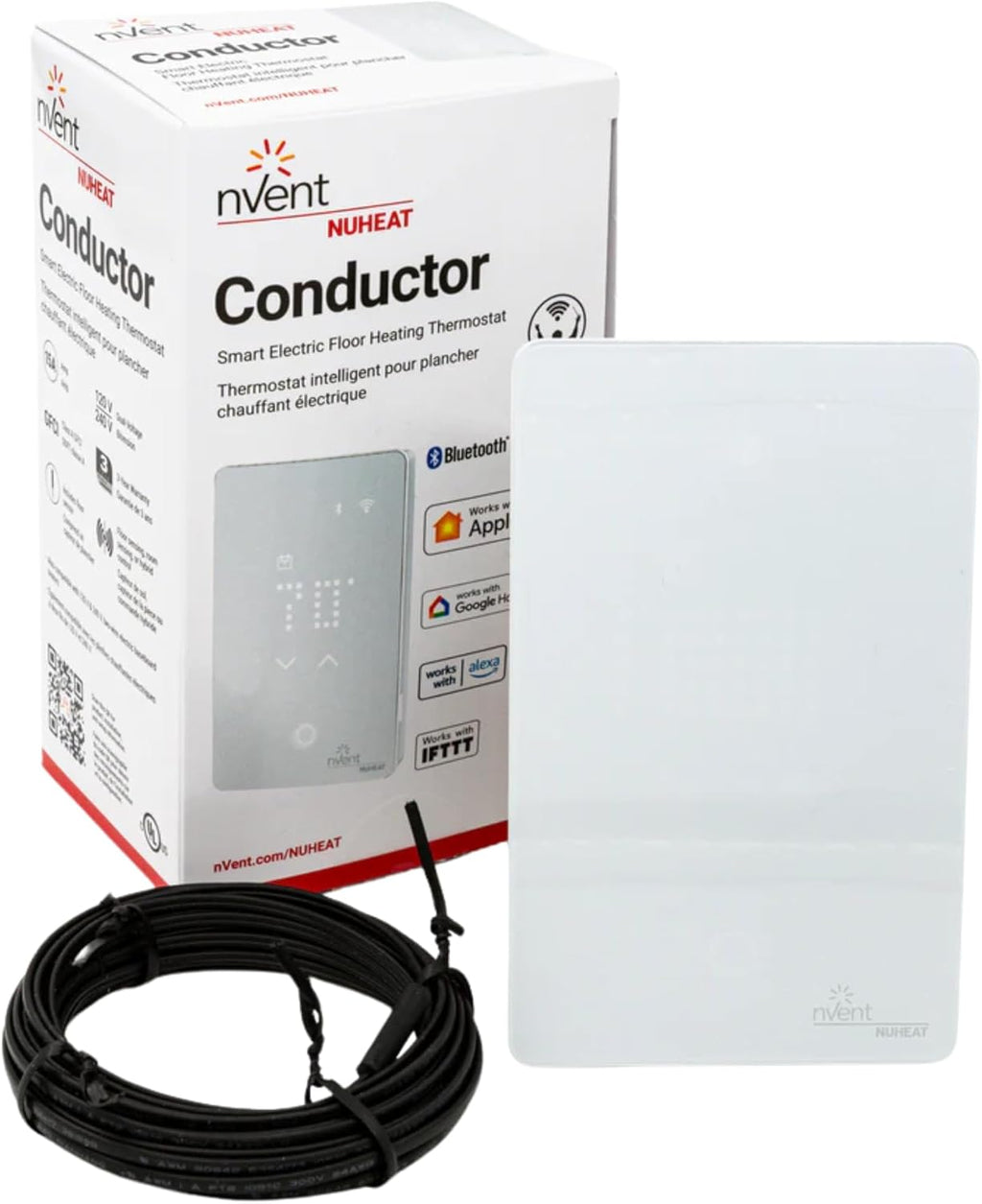 nVent Conductor UWG5-4999-NV Smart WiFi Floor Heating Thermostat | Dual-Voltage, Programmable