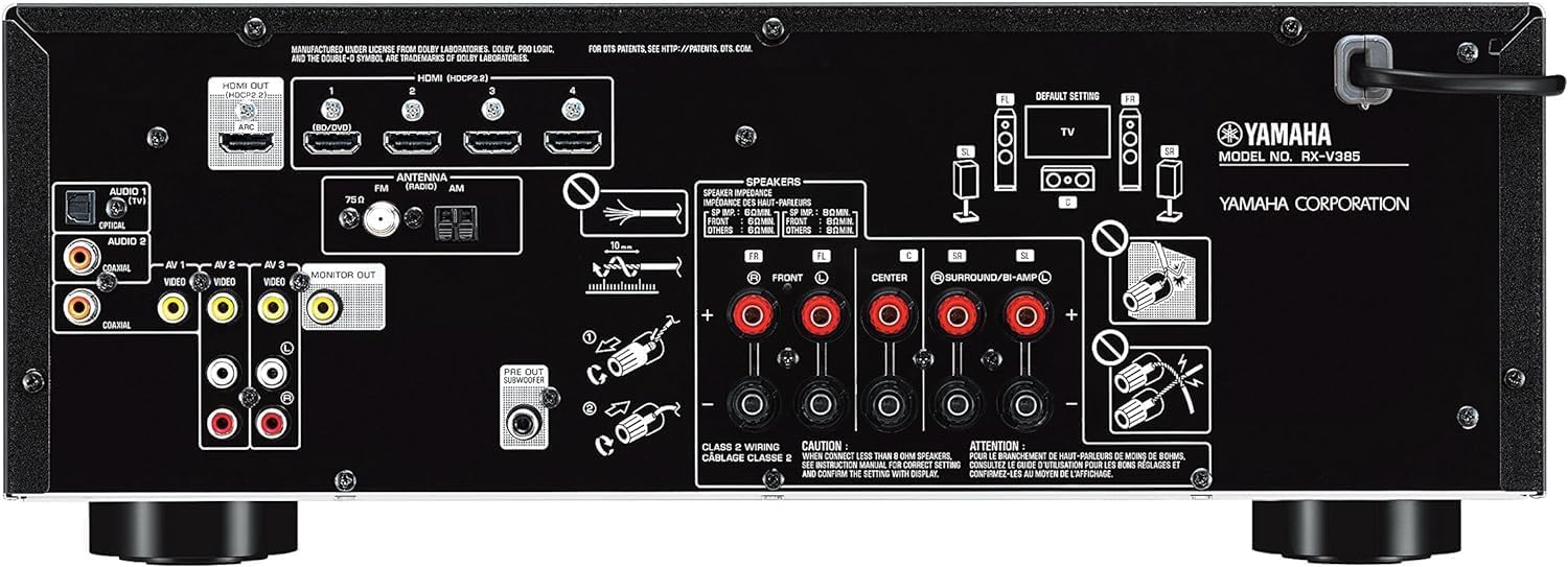 RX-V385 5.1-Channel 4K Ultra HD AV Receiver with Bluetooth