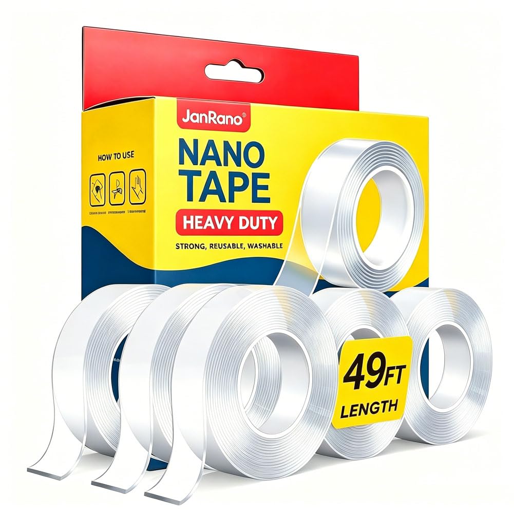 Heavy Duty Double Sided Nano Mounting Tape(0.39"*9.8FT*5Rolls)