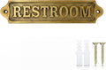 8.5 x 2 Inch Restroom Sign Solid Brass Metal Door Sign