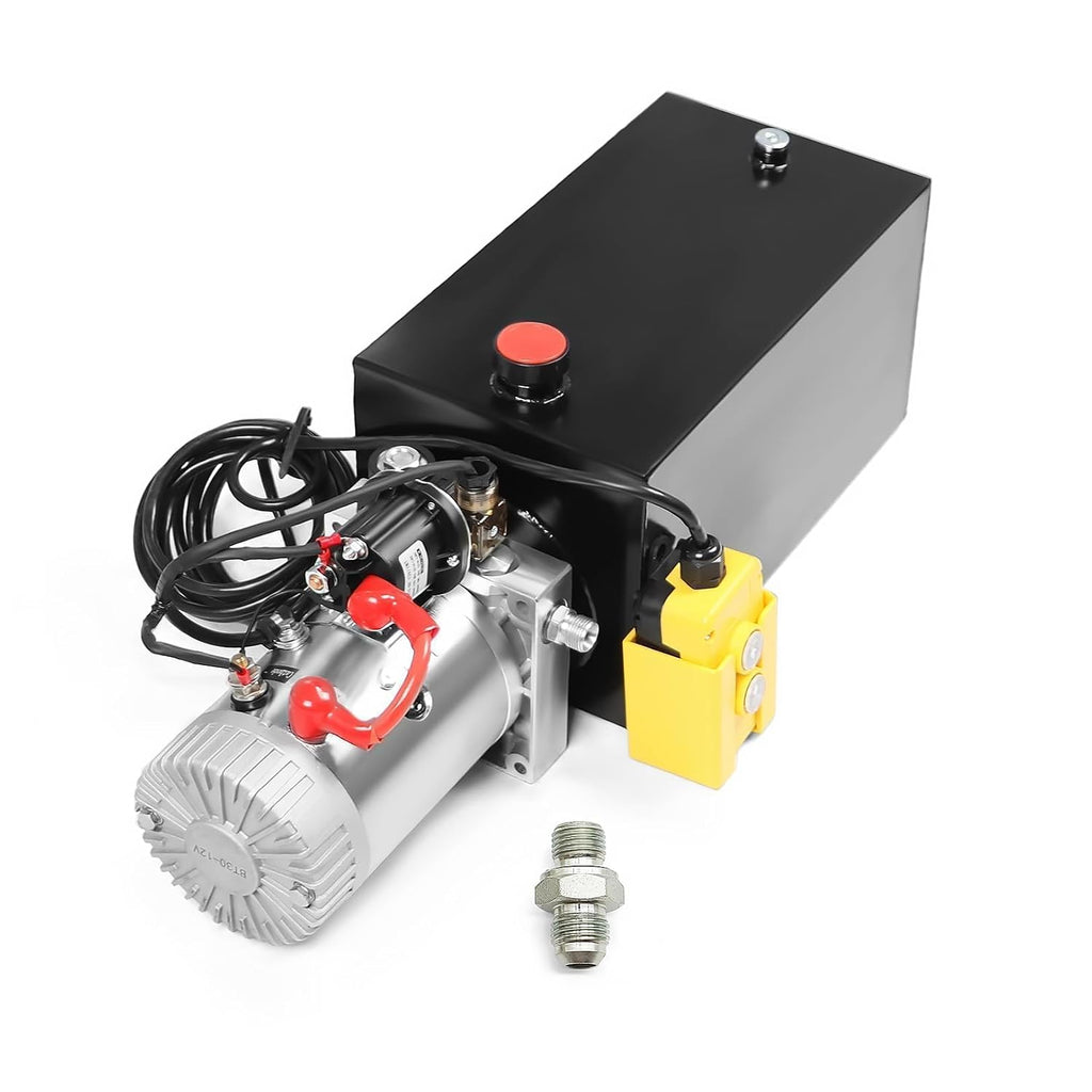 Nakkaa 12V DC 10 Quart Single Acting Hydraulic Pump Hydraulic Power Unit