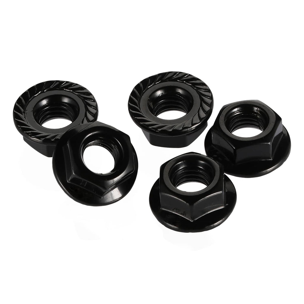 6-32 Serrated Flange Hex Lock Nuts, Stainless Steel 18-8 (304), Black Oxide, 100 PCS