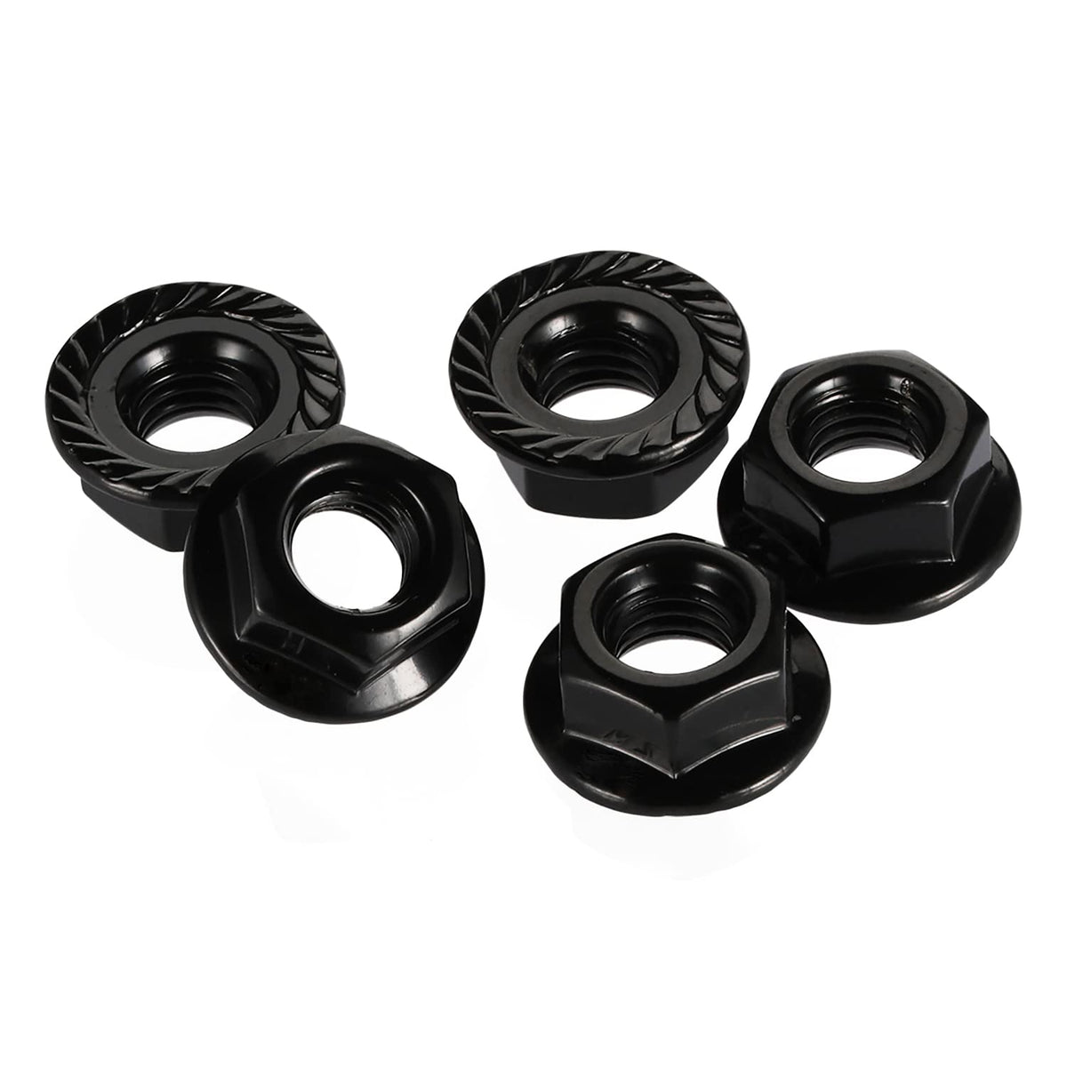 6-32 Serrated Flange Hex Lock Nuts, Stainless Steel 18-8 (304), Black Oxide, 100 PCS
