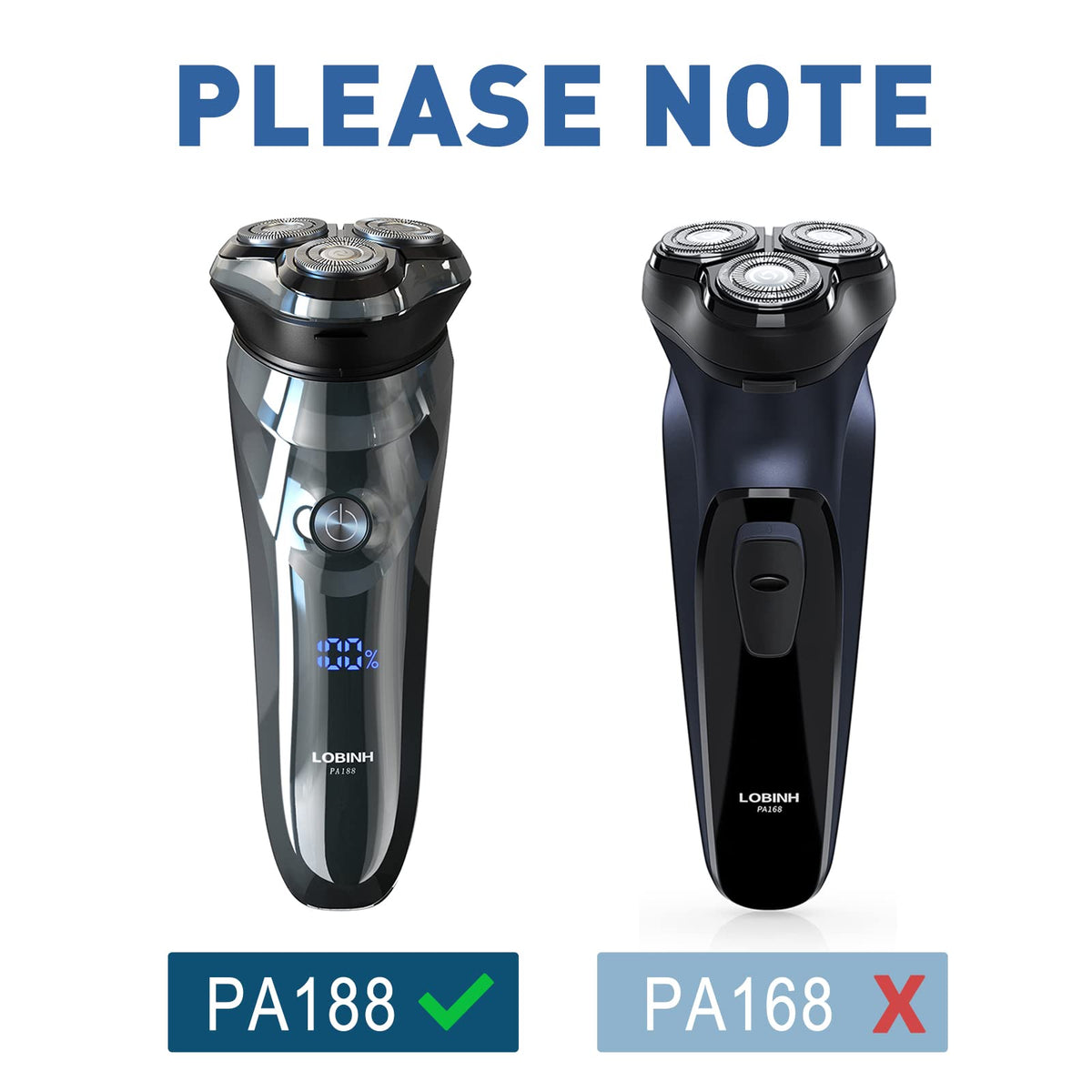 Replacement Shaver Head for PA188 Electric Razor - PB188
