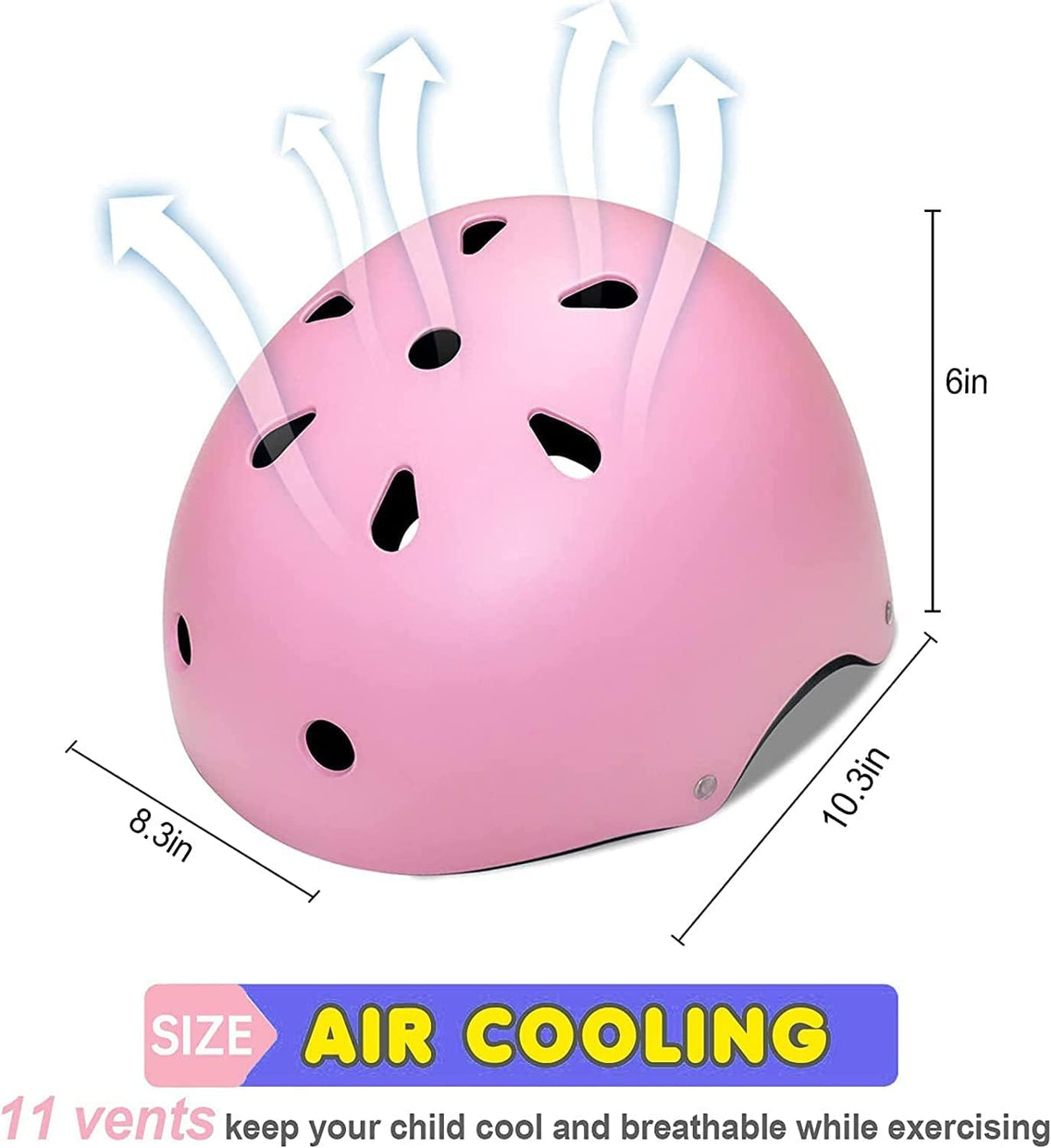 Adjustable Kids Helmet with Knee Pad, Elbow Pads & Wrist Guards - Toddler Bike Helmets for Ages 3-5, 5-8, 8-14 Years