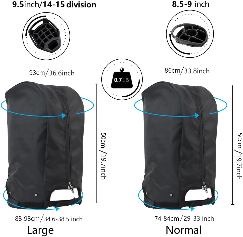 Golf Bag Cover rain Cover/Hood Nylon Waterproof dust Cover Fits Most Golf cart Bags Easy to use Collapsible and