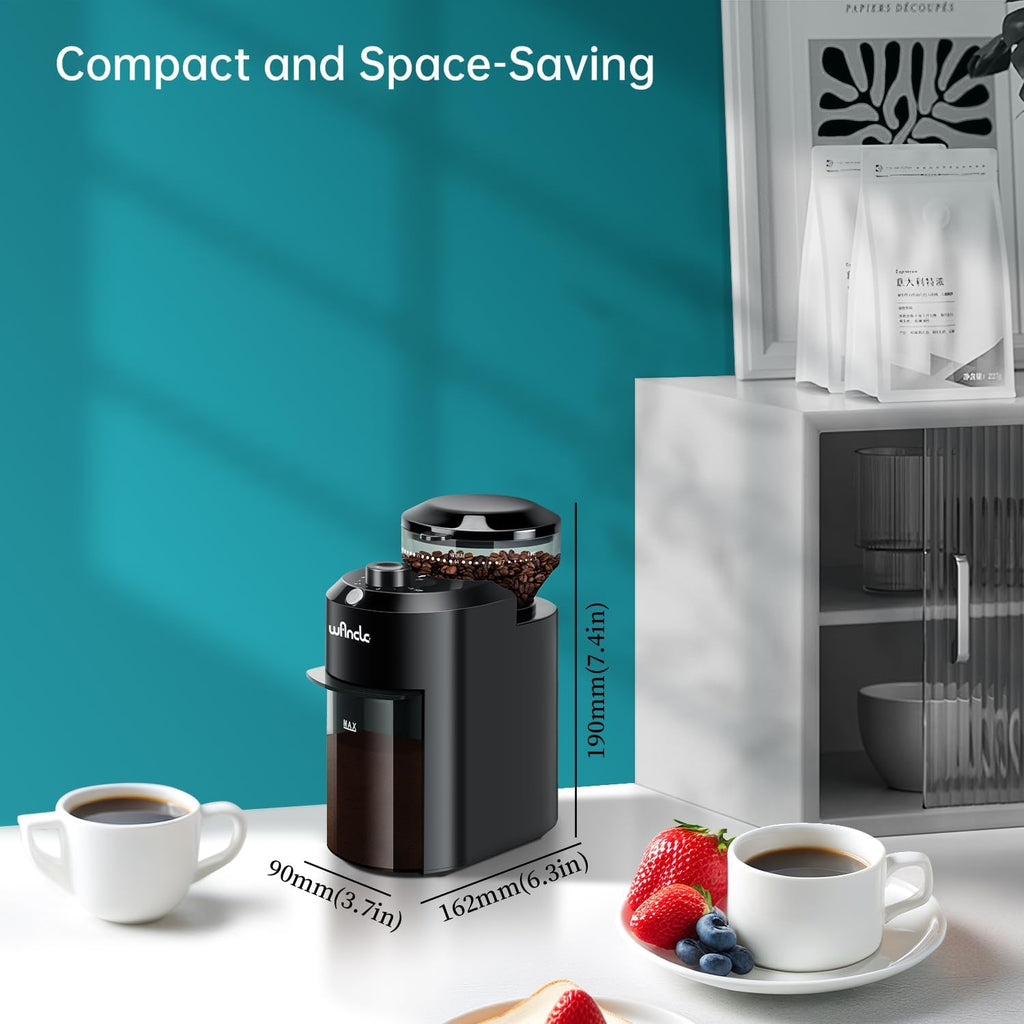 Electric Burr Coffee Grinder - Adjustable with 28 Precise Grind Settings for 12 Cups - Professional Coffee Bean