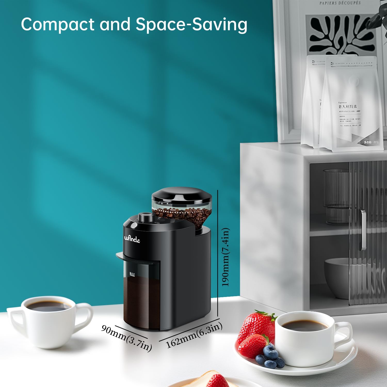 Electric Burr Coffee Grinder - Adjustable with 28 Precise Grind Settings for 12 Cups - Professional Coffee Bean