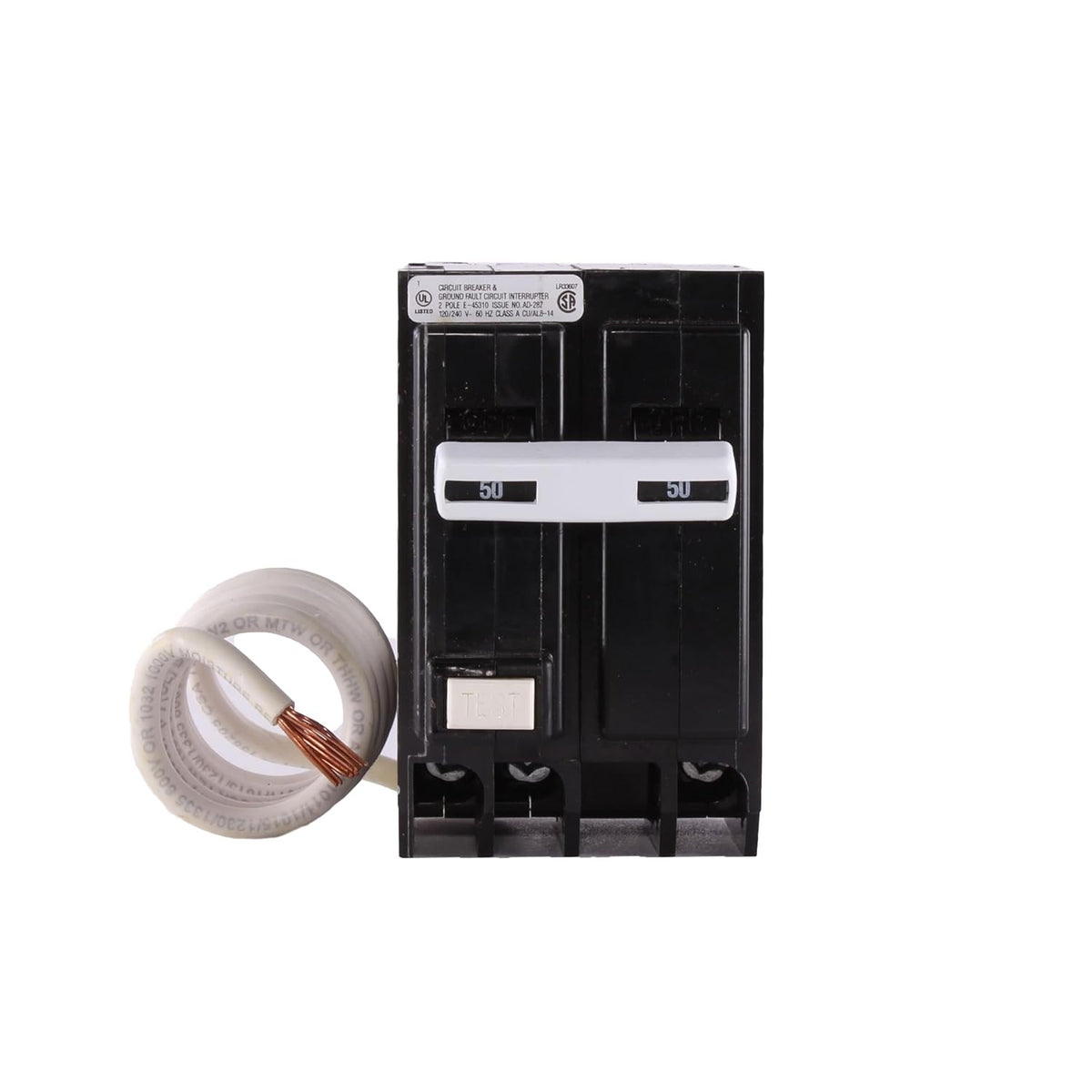 ABB Q-Line THQL2150GFT • 50A Double-Pole Breaker • Ground Fault Self Test