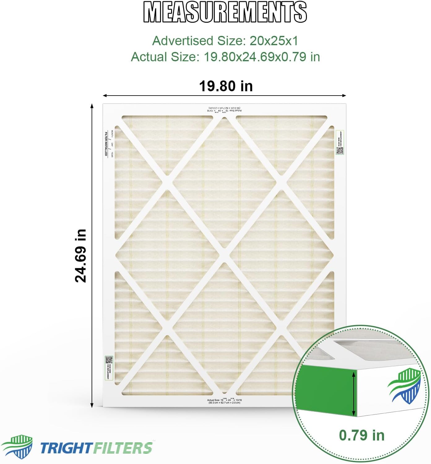 20x25x1 Air Filter 4 Pack, MERV 11 Dust & Pet Dander Defense | Electrostatic Pleated HVAC AC Furnace Filters