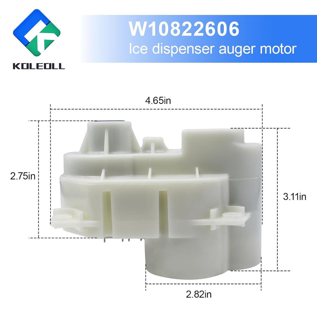 W10822606 Ice Dispenser Auger Motor Compatible with Whirlpool Refrigerator