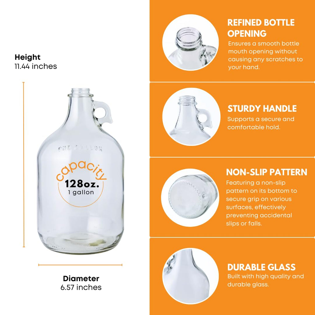 Shepherd Made Mead Making Kit - 1 Gallon Jug Fermentation Set with Clear Glass Fermentation Jar, 3pc Airlocks, Rubber