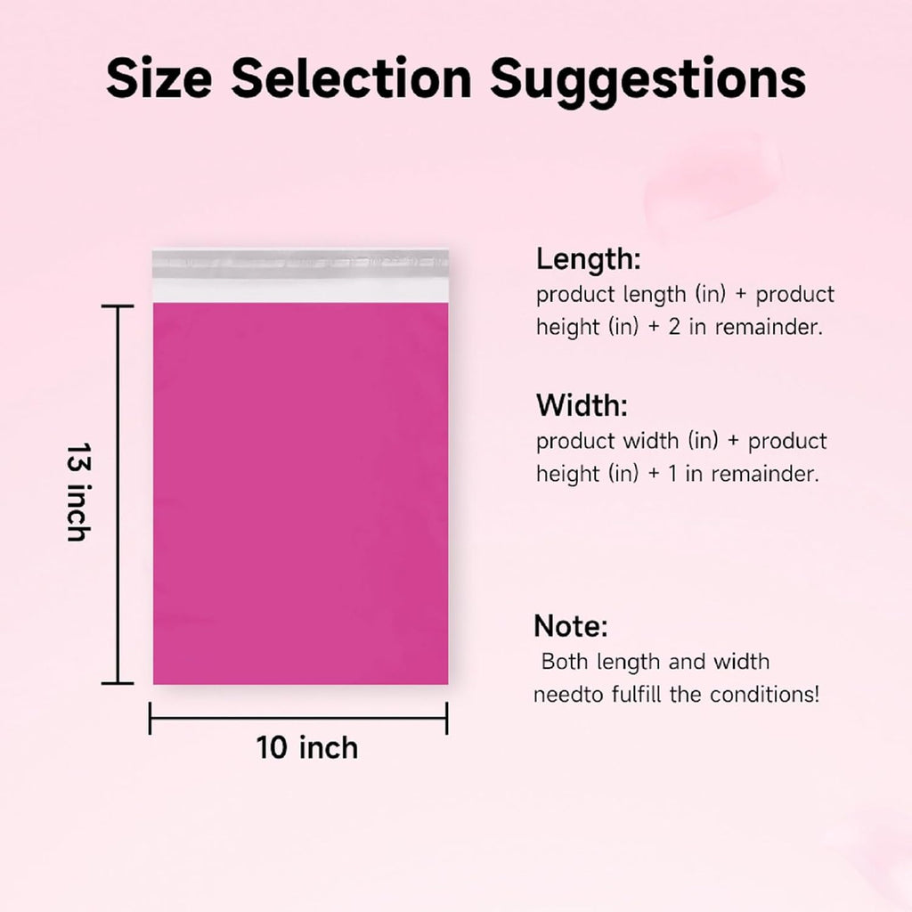 Pink Shipping Bags, Self-Seal Poly Mailers 10x13 Inch, 500 Pack