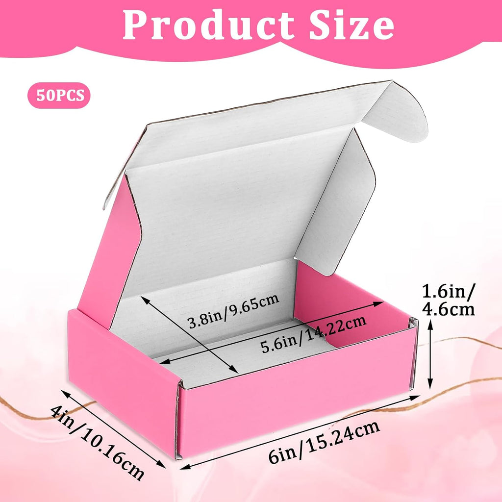 50 Packs Shipping Boxes Cardboard Corrugated Mailer Packaging Boxes for Small Business Cute Small Box Cardboard