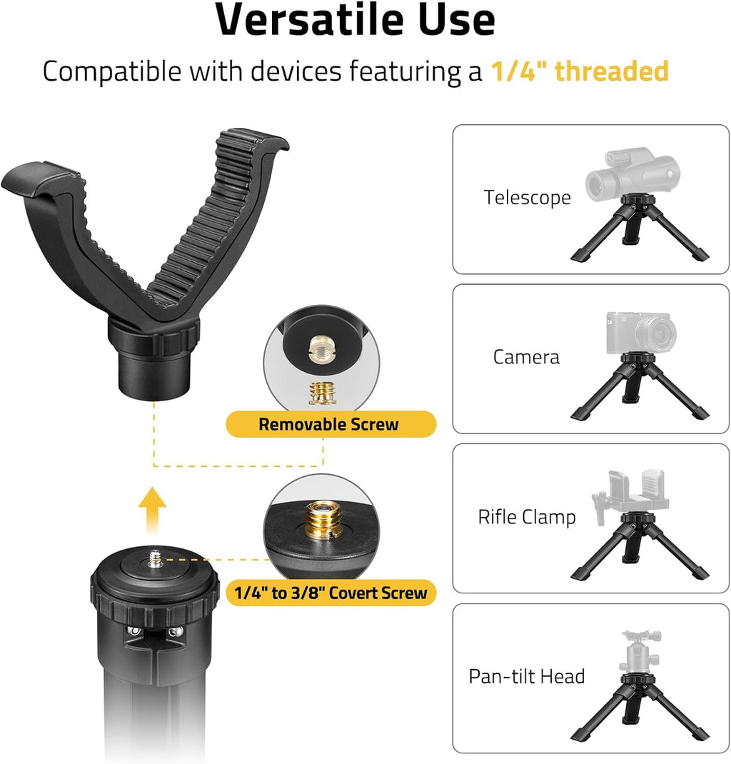 Shooting Rest Tripod 360 Degree Rotation V Yoke Stand | Rifle Rest for Target Shooting Adjustable Height Shooting