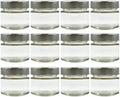 3oz 106ml Deep Lug Glass Jar with Metal Lid (Silver)
