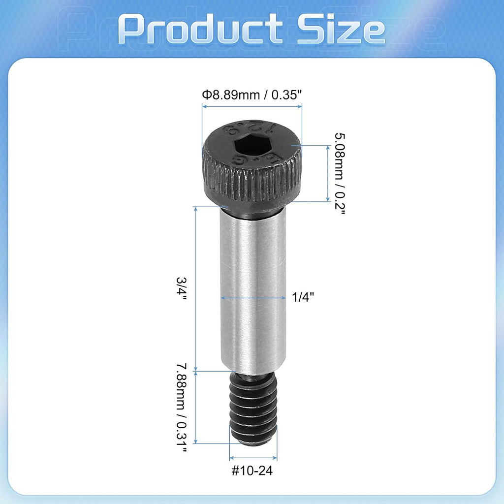 uxcell Hexagon Socket Head Screw,3/4" L,1/4" Dia,#10-24 Thread,10pcs