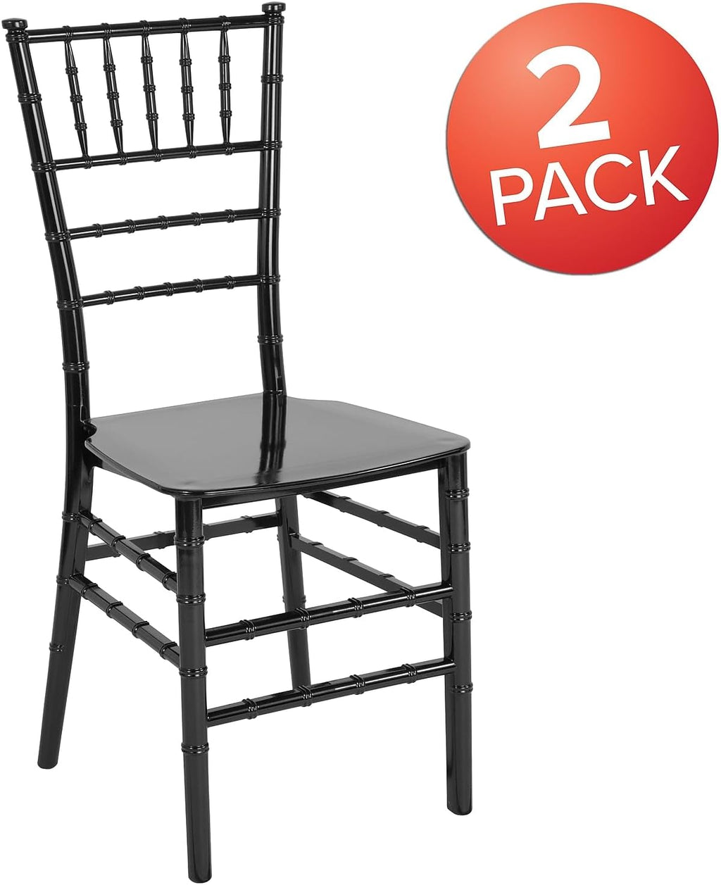 Hercules Stacking Resin Chiavari Chair, Mahogany, 2-Pack