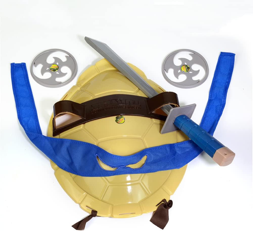 Turtle Shell for Kids Cosplay Halloween Cartoon Ninja Costume Party, Super Hero Cosplay Costume (Blue)