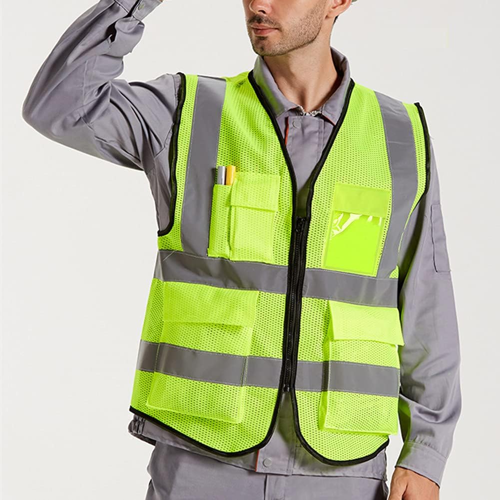 Reflective Safety Vest for Men & Women High Visibility Class 2 Vest with Pockets Meets ANSI Standards