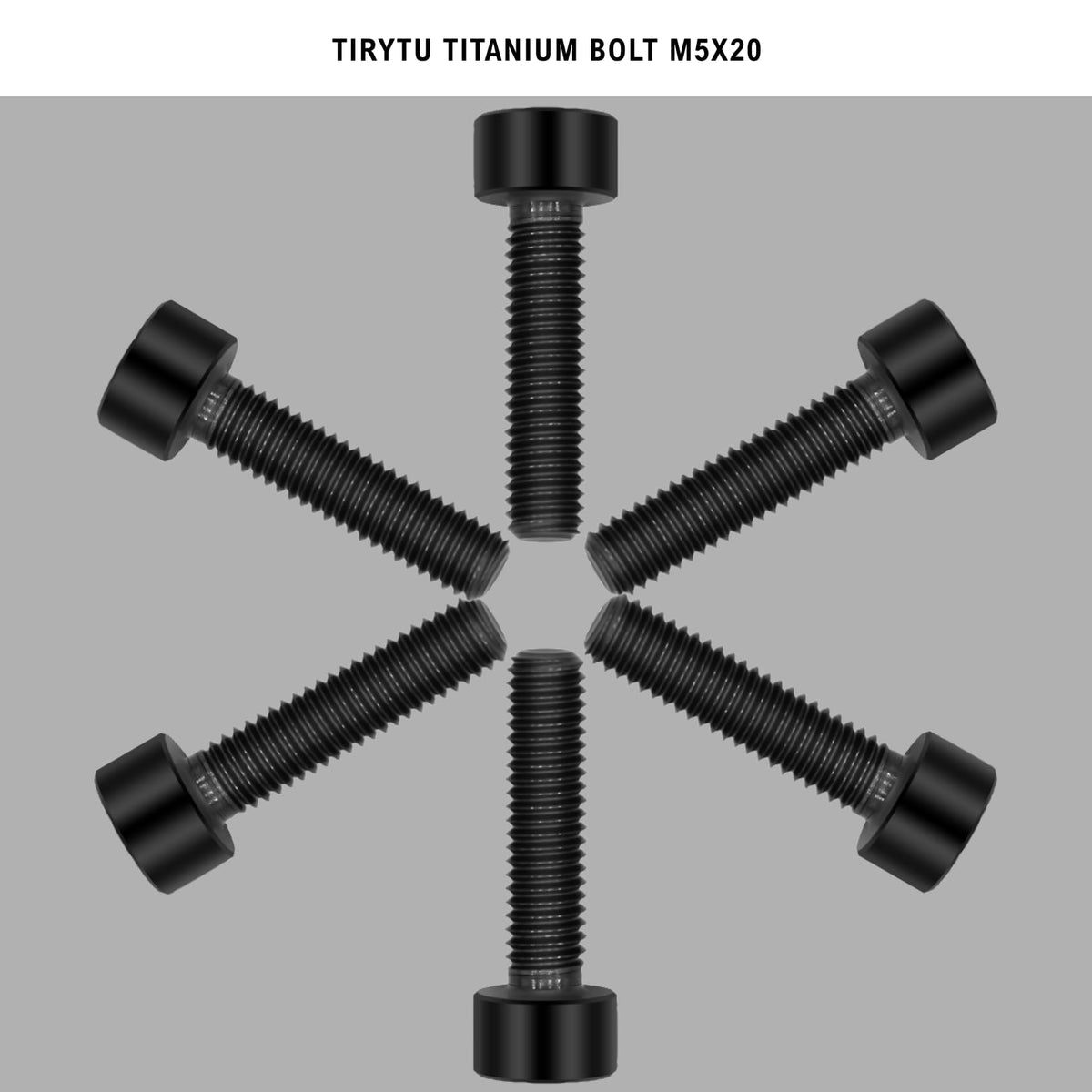 TIRYTU Titanium Bolts M5x20, Black, 6PC