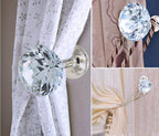 4 Pieces Shiny Clear Diamond Crystal Goblet Shape Curtain Holdbacks Curtain Buckle Wall Hooks Coat Hangers Drapery
