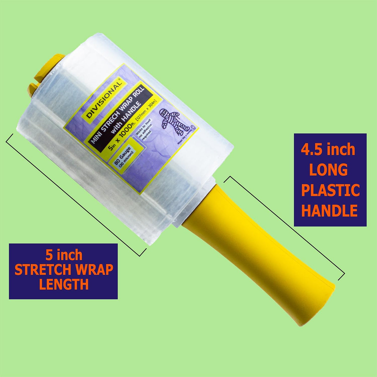 " 12-Pack " Mini Stretch Wrap Roll with Handle | 5 inch x 1000ft x 12 pcs | Shrink Wrap Roll | Stretch Wrap for