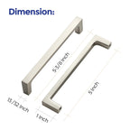 Brushed Nickel Cabinet Handles Square Pulls, 5 Inch, 25 Pack
