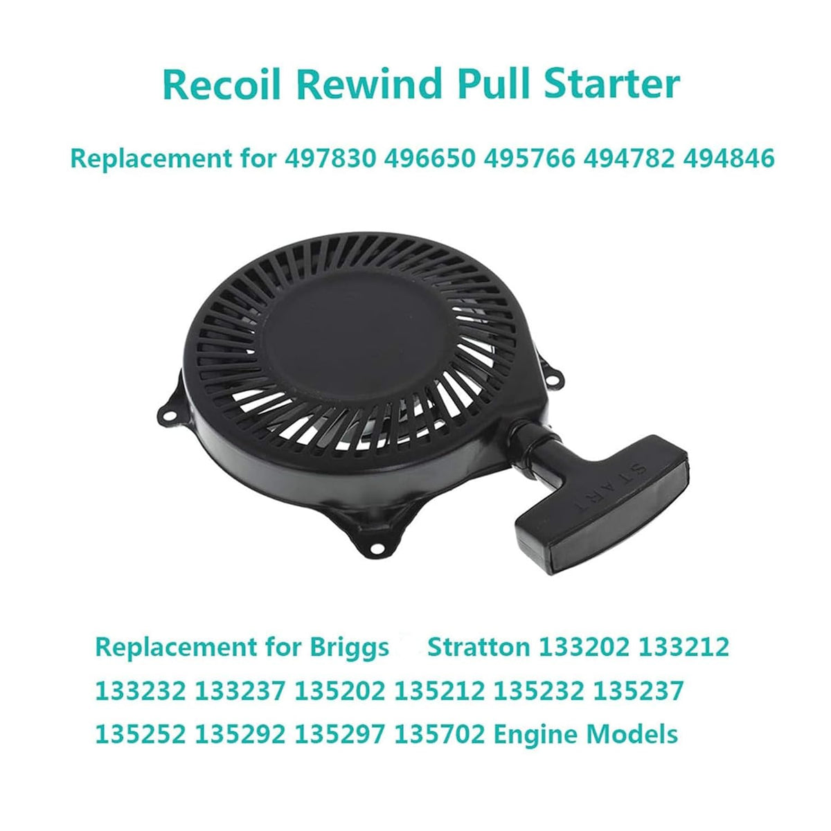 Autoparts 497830 Recoil Rewind Pull Starter Replacement for Briggs Stratton 135202 135212 135232 135237 135702