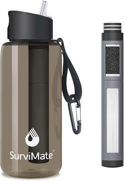 5-Stage 0.01μm Ultra-Filtration Filtered Water Bottle, BPA-Free Material, NSF/ANSI 42 Certified, Portable Water