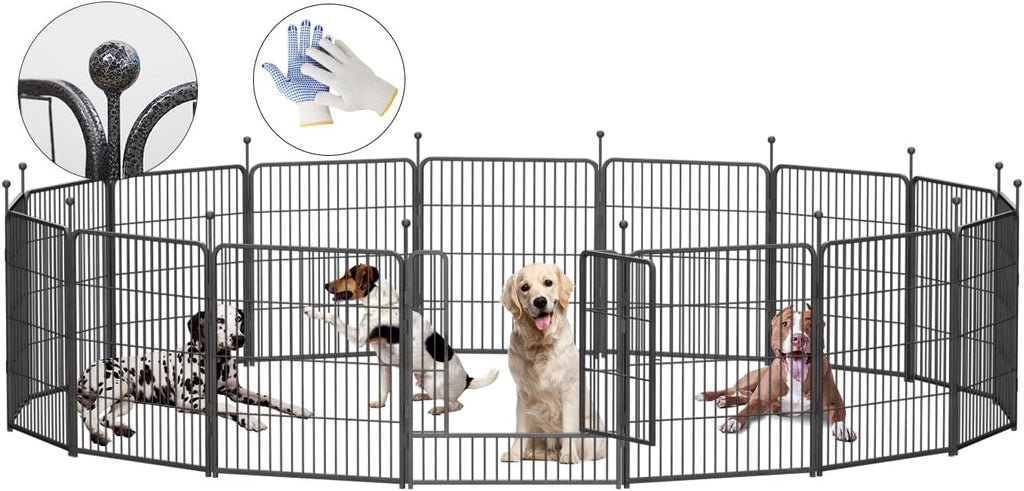 Dog Playpen,32/40/45 Inch Height in Heavy Duty, Folding Indoor Outdoor Anti-Rust Dog Exercise Fence, Portable Pet