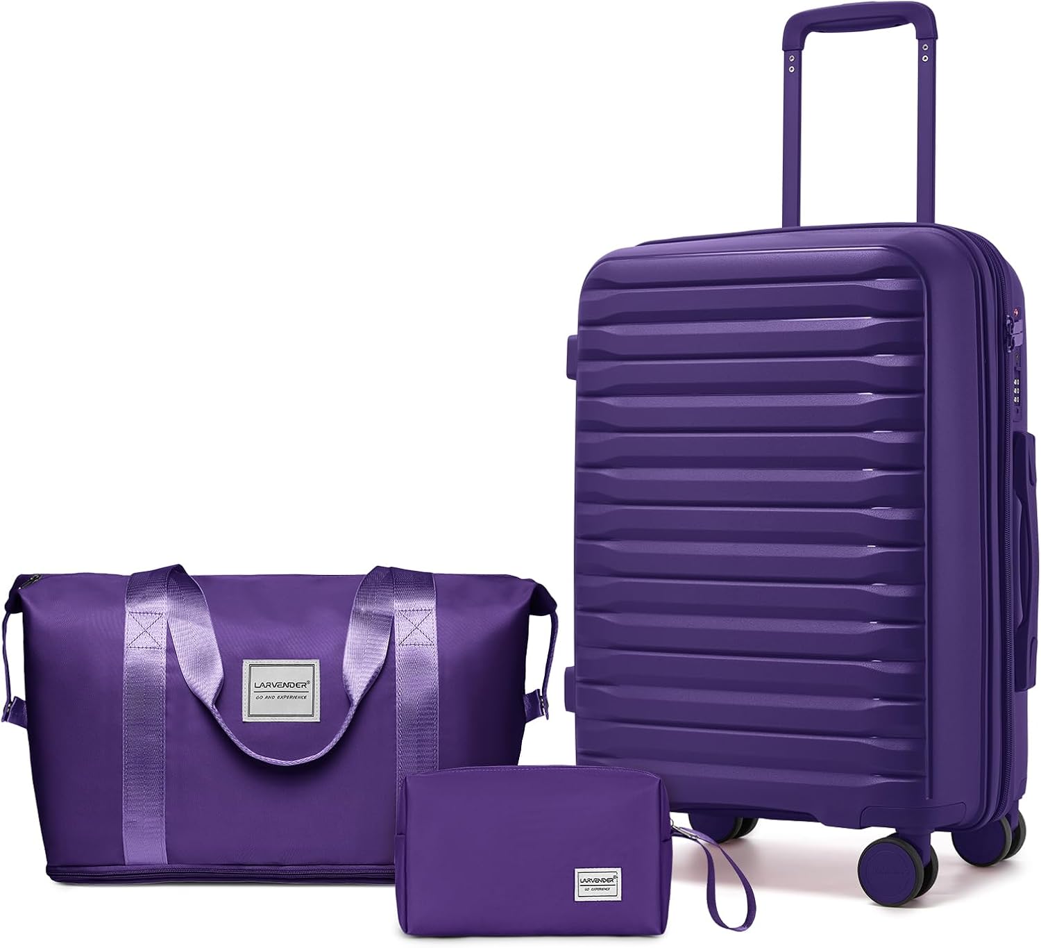 Luggage Sets 3 Piece, Expandable Hardside PP Carry On Luggage Suitcase with 360° Spinner Wheels TSA Lock Suitcase Set