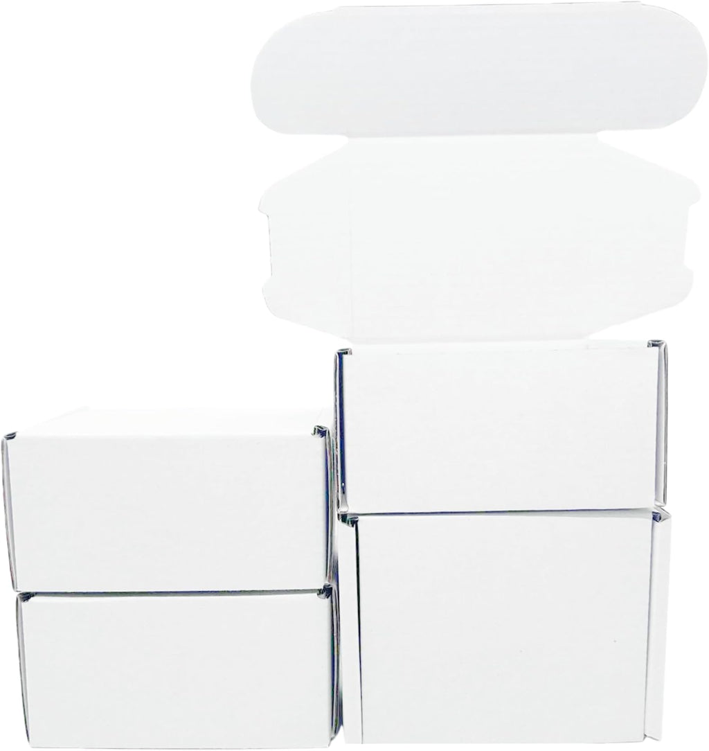 4x3x2 Inches 50 Pack White Corrugated Cardboard Shipping Boxes