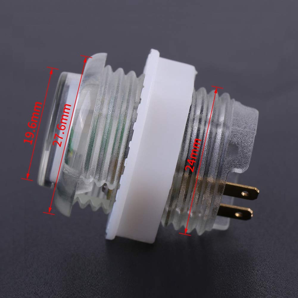 5PCS 24mm/0.94in 5V LED Illuminated Push Button with Micro Switches, Suitable for Consoles with Animation and Game Types
