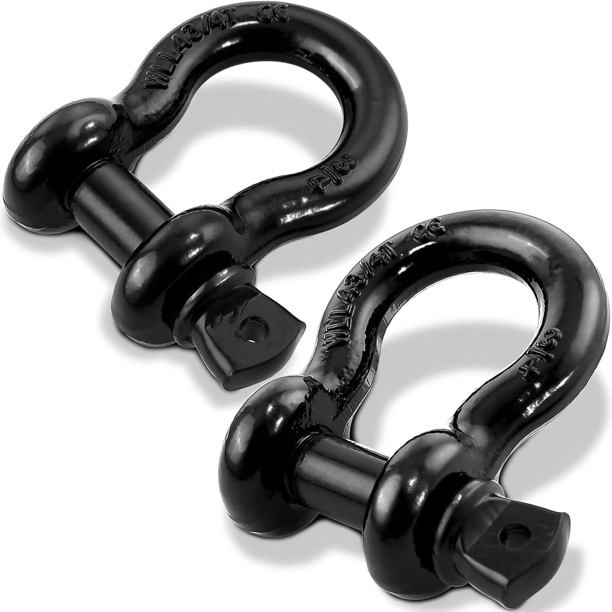 Shackles 3/4"(2 Pack) D-Ring Shackle Rugged 28.5 Ton (57,000 Lbs) Maximum Break Strength Heavy Duty Tow Shackles