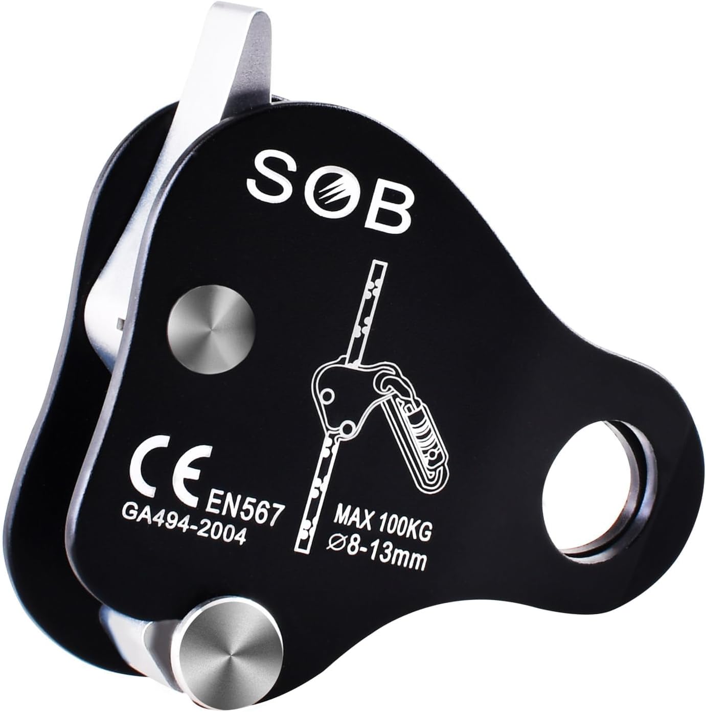 Climbing Descender Ascender Belay Device Self Locking Fall Protection Rappel Equipment Rope Grip for 8-13mm Rope for