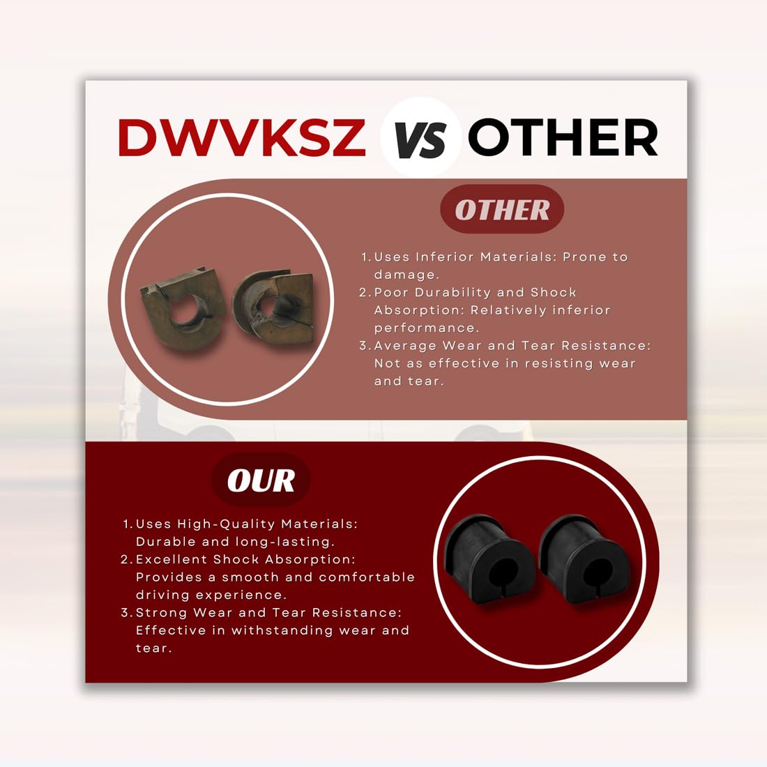 Dwvksz Replace Rear Sway Bar Bushing Kit for Eclipse 2.4L 2006-2012