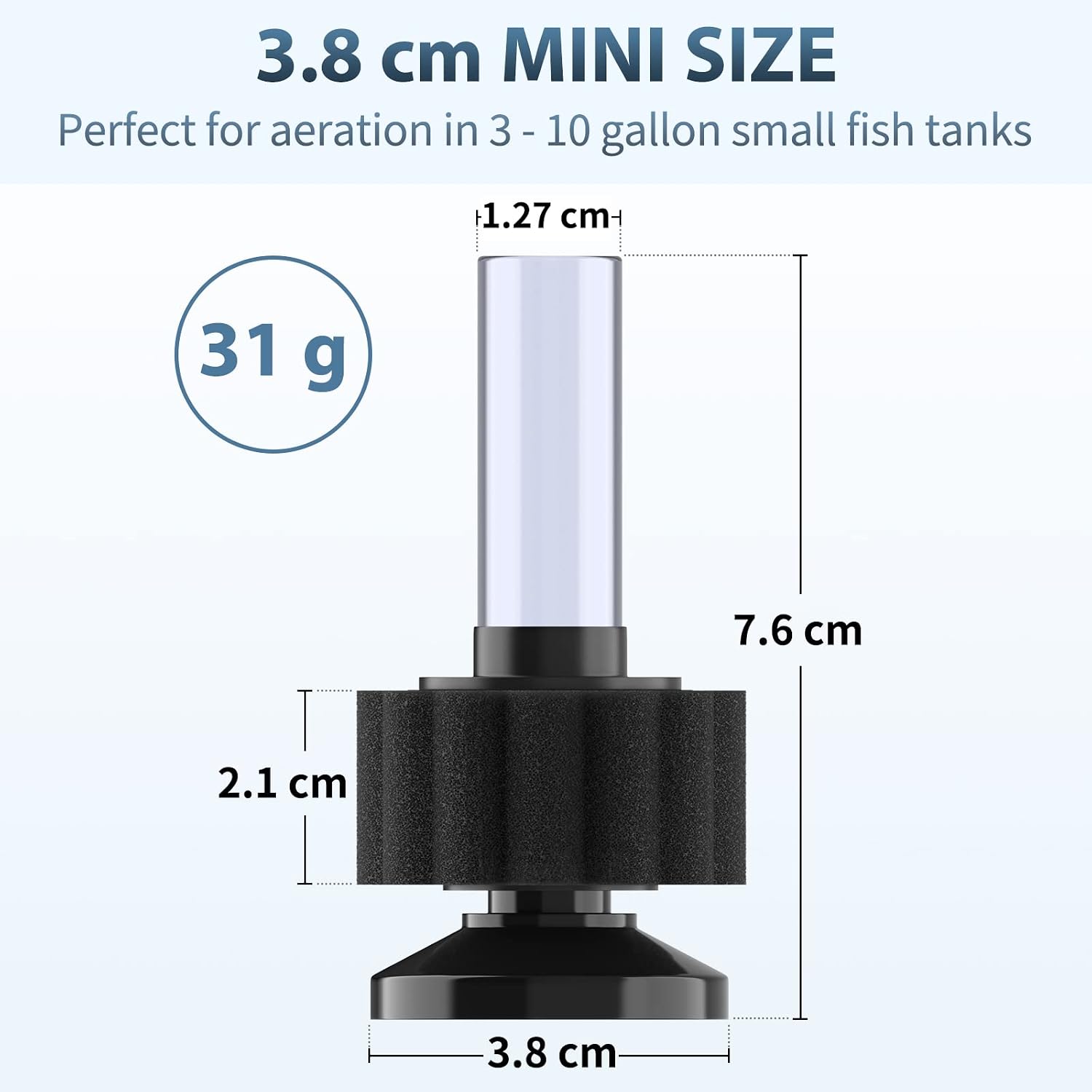 Aquarium Air Pump with Nano Bio Sponge Filter Kit Air Control Valve Airline Tubing and Check Valve Accessories