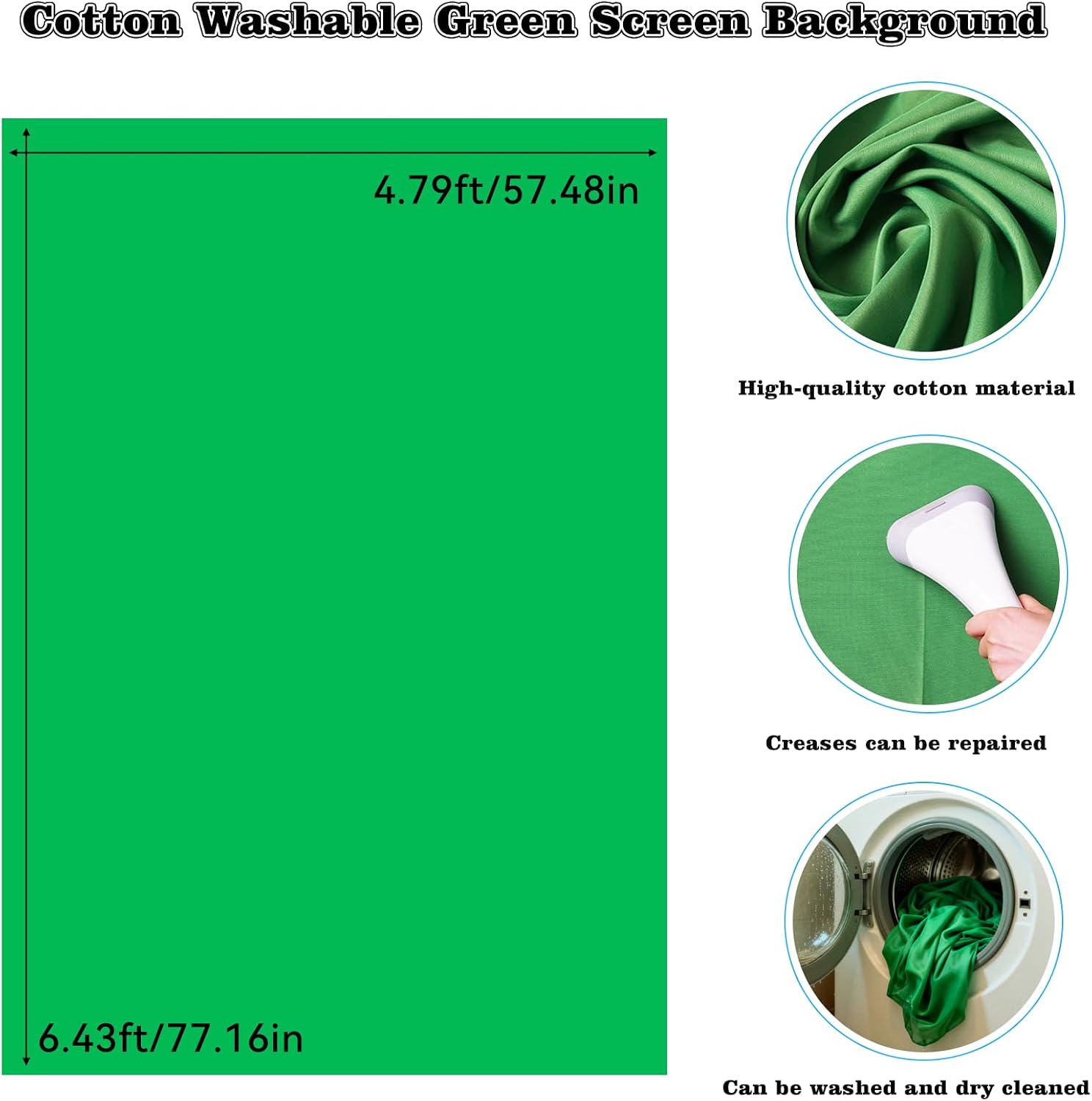 Green Screen Backdrop Kit, 6.5x5 Ft FT T-Shape Stand for Photography | Portable Green Screen Kit,4 Clamps, Carrying