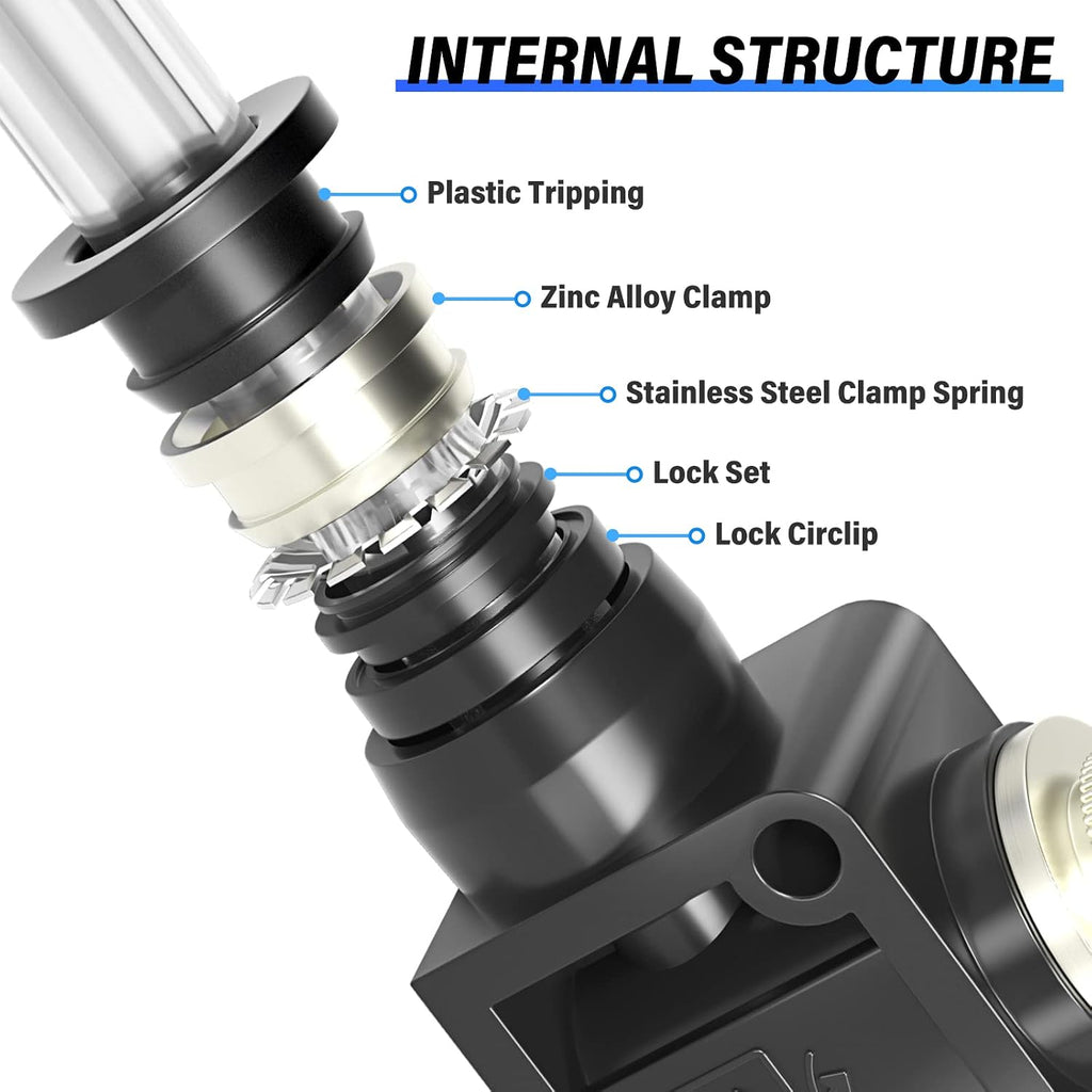 TAILONZ 1/4" OD SCF-1/4 Air Flow Control Valve Push-to-Connect Fitting 5PCS