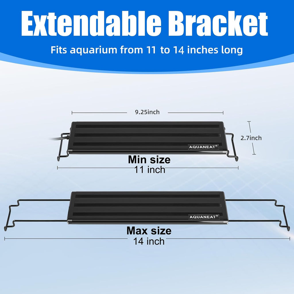LED Aquarium Light for 12 Inch Fish Tank, Auto On Off with Timer, Full Spectrum, Adjustable Brightness, Daylight