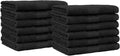 Highly Absorbent Cotton Washcloths for Face, Soft, Machine Washable, Fade Resistant, 12 x 12 in, Black, 12-Pack