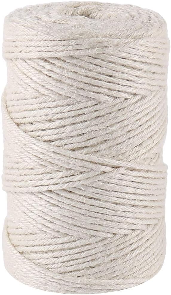 328ft 3mm Jute Twine Thick Creamy for Crafting Gardening
