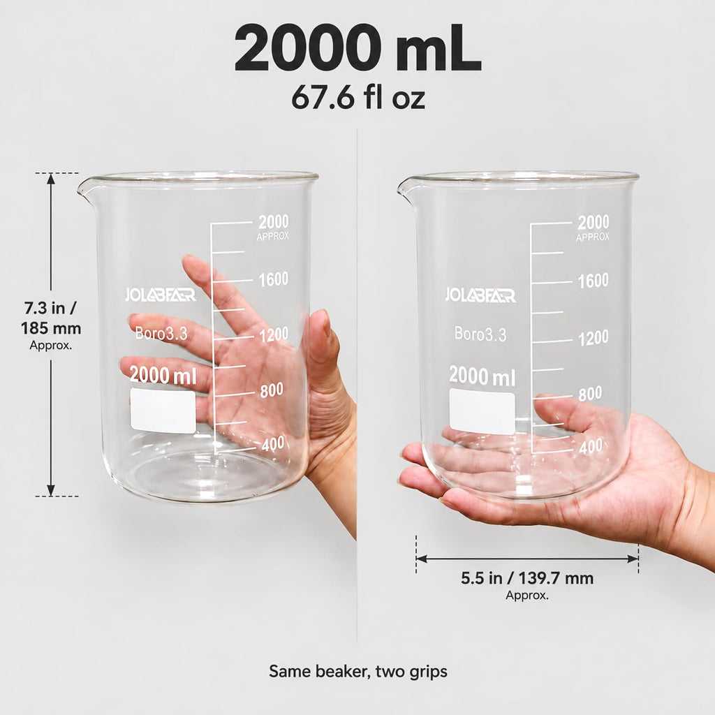 2000mL/2L Graduated Lab Glass Beaker