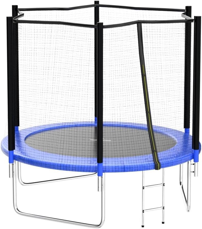 8FT 10FT 12FT 14 FT 15FT Trampoline with Safety Enclosure Net，Outdoor Trampoline with Basketball Hoop, Heavy Duty